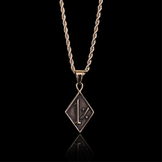 Stainless Steel 18K Gold PVD Coated Small 1% Biker Rope Chain Necklace