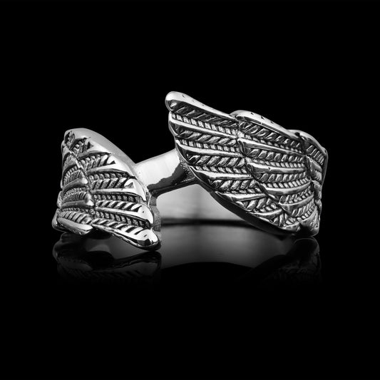 Stainless Steel Angel Wings Unisex Ring
