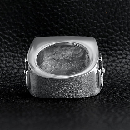 Stainless Steel Large Maltese Cross Signet Ring