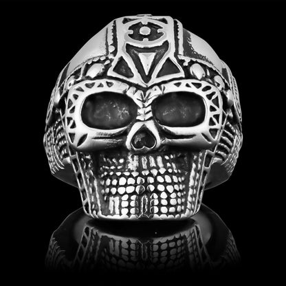 Stainless Steel Ancient Warrior Guard Skull Ring