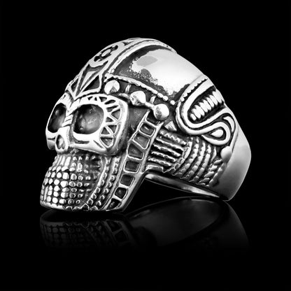 Stainless Steel Ancient Warrior Guard Skull Ring
