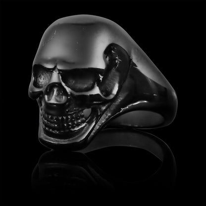 Stainless Steel Black Skull Ring