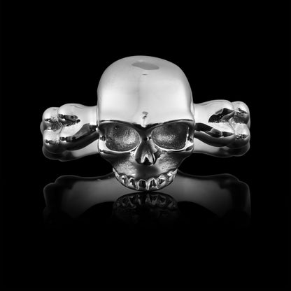 Stainless Steel Skull And Bones Unisex Ring
