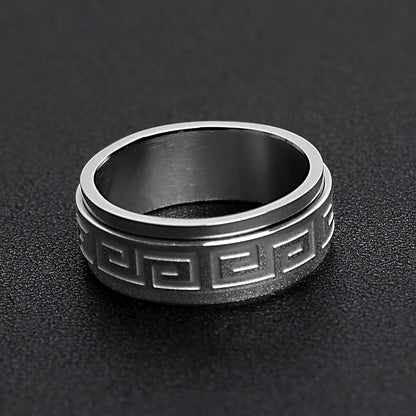 Greek Key Spinner Ring