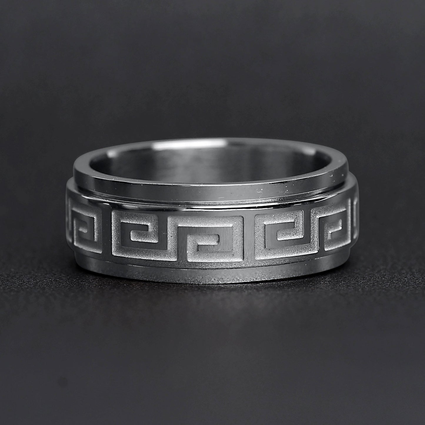 Greek Key Spinner Ring