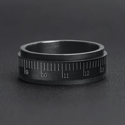 Black Ruler Spinner Ring