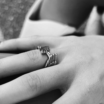 Stainless Steel Angel Wings Unisex Ring