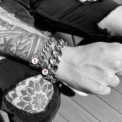 Stainless Steel Diamond Cut Curb Chain Bracelet