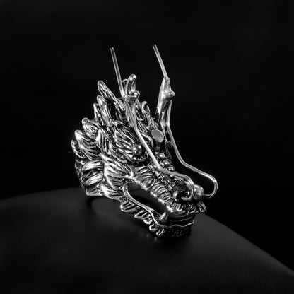Stainless Steel Eastern Dragon Head Ring