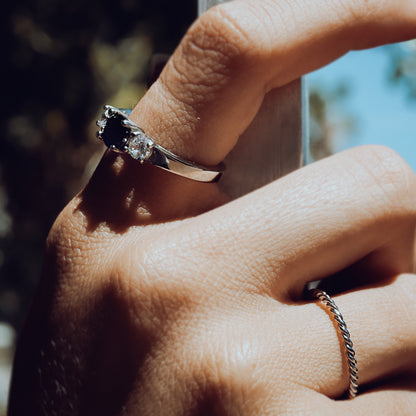Women's Black Stone Ring