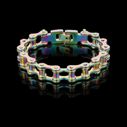 Stainless Steel Rainbow Bike Chain Bracelet