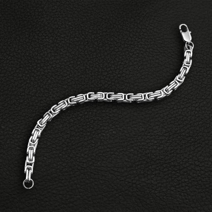 Stainless Steel Byzantine Chain Bracelet