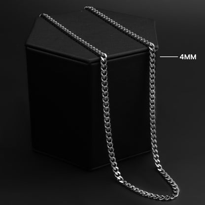 Stainless Steel Diamond Cut Curb Chain Necklace