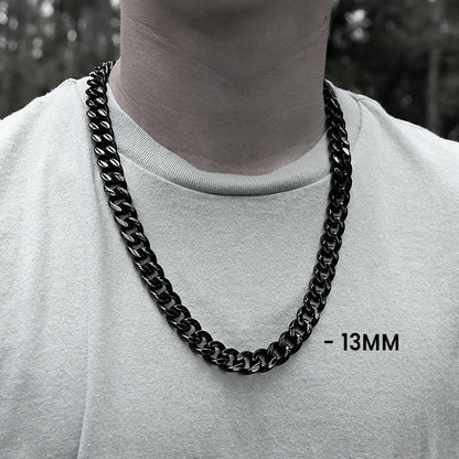 Black Stainless Steel Curb Chain Necklace