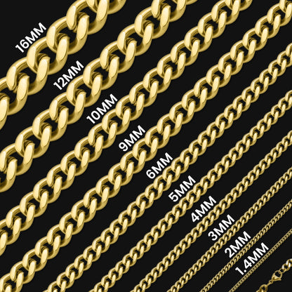 Gold Diamond Cut Curb Chain