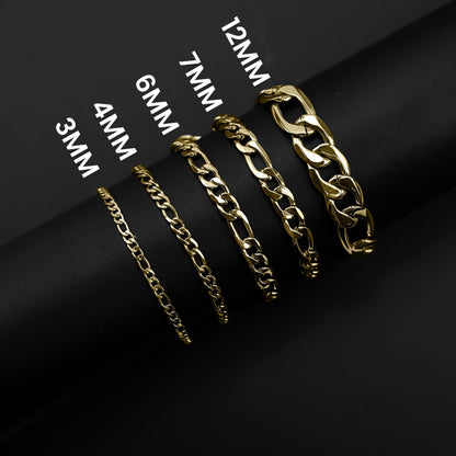 Gold Figaro Chain Bracelet