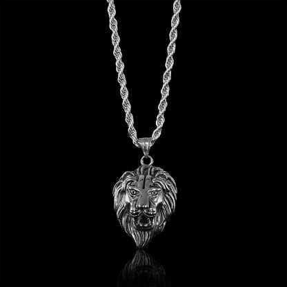 Stainless Steel Roaring Lion Curb Chain Necklace