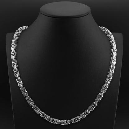 Stainless Steel Byzantine Chain Necklace