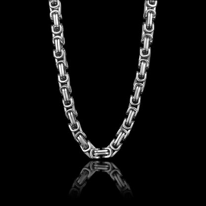 Stainless Steel Byzantine Chain Necklace