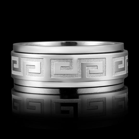 Greek Key Spinner Ring