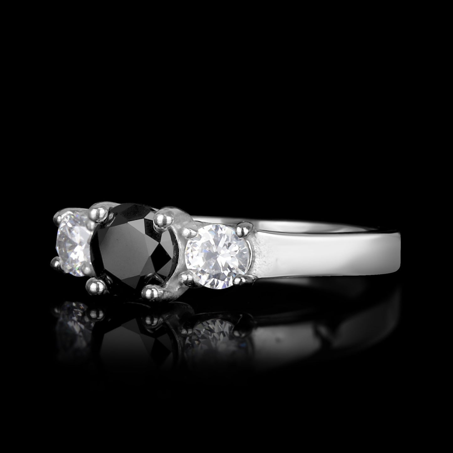 Women's Black Stone Ring